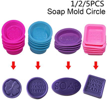Load image into Gallery viewer, 1/2/5pcs Multifunctional Soap Molds For Soap Making Silicone Soap Mold Circle Cupcake Baking Pan Molds Making Supplies