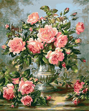 Load image into Gallery viewer, AZQSD Oil Painting Flower In Vase Painting By Numbers Paint Flower DIY Canvas Picture Hand Painted Home Decoration SZYH6310